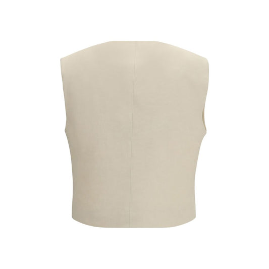 P.A.R.O.S.H. Beige Viscose Sleeveless Jacket