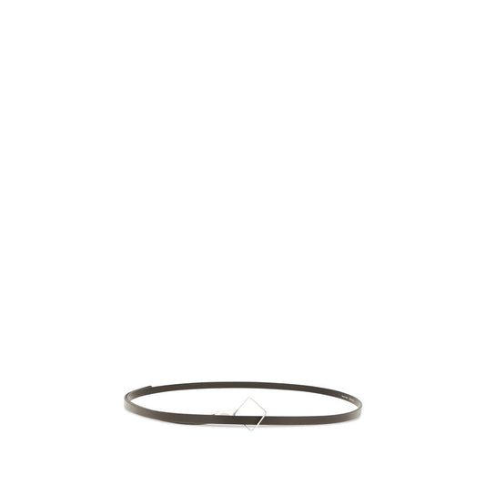 The Row Brown Calf Leather Bos Taurus Thin Belt