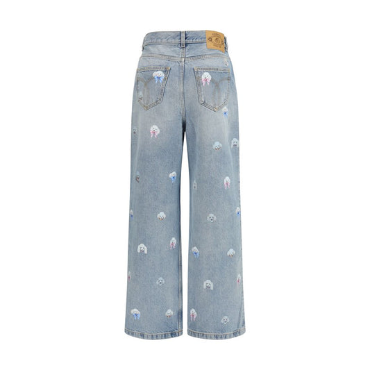 Fiorucci Blue Cotton Relaxed Fit Jeans