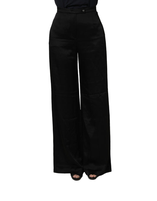 Alberta Ferretti Black HighWaist WideLeg Women Trouser Pants