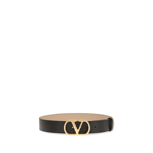 Valentino Garavani Black Calf Leather Bos Taurus Belt