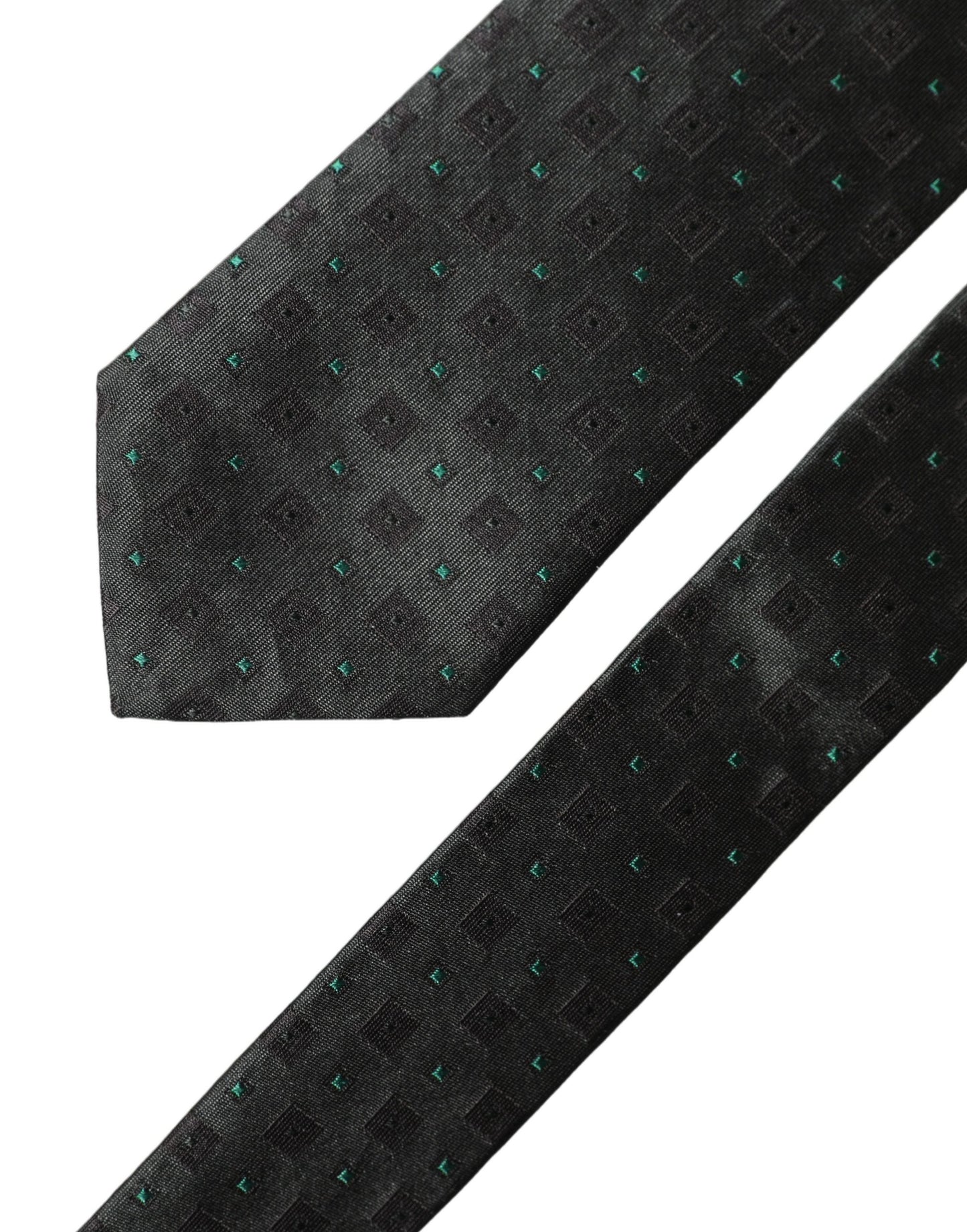 Dolce & Gabbana Black Geometric Silk Adjustable Men Tied Necktie Tie