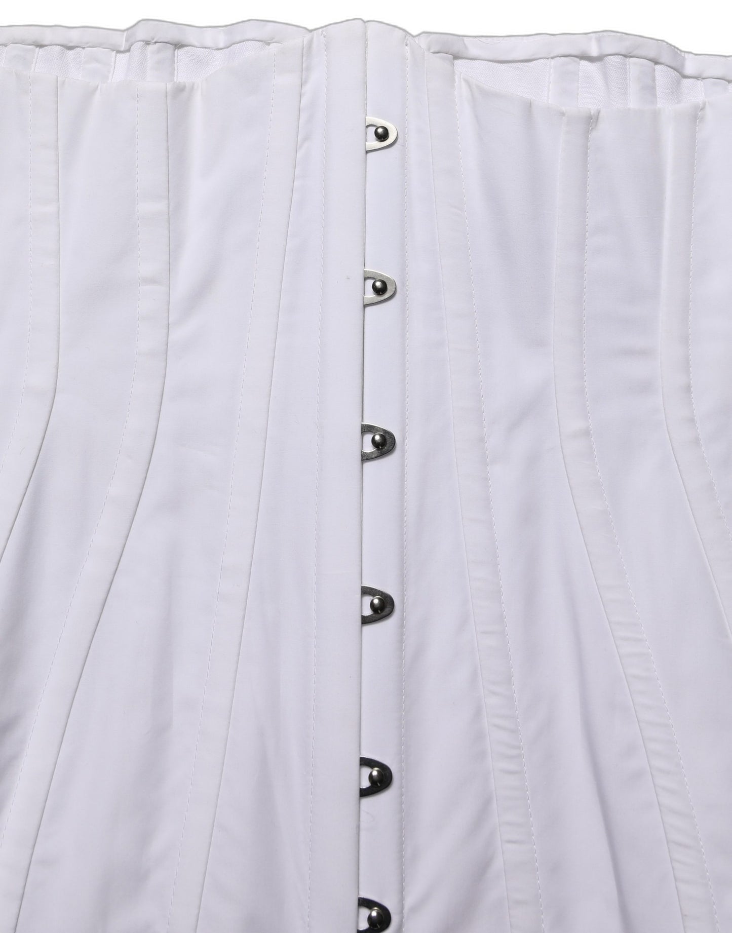 Dolce & Gabbana White Brown Cotton Sleeveless Corset Top