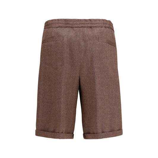 Brunello Cucinelli Brown Linen Bermuda Shorts