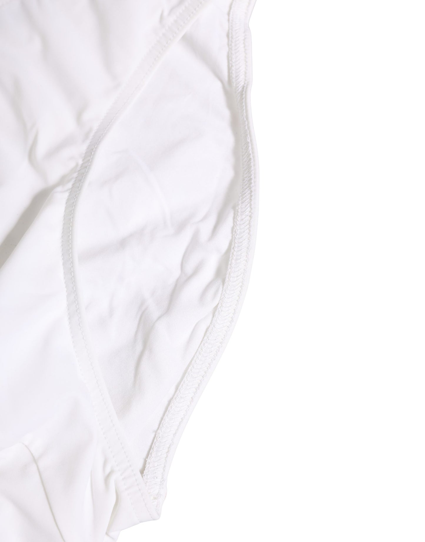 Dolce & Gabbana White Stretch Drawstring Swim Brief Swimwear