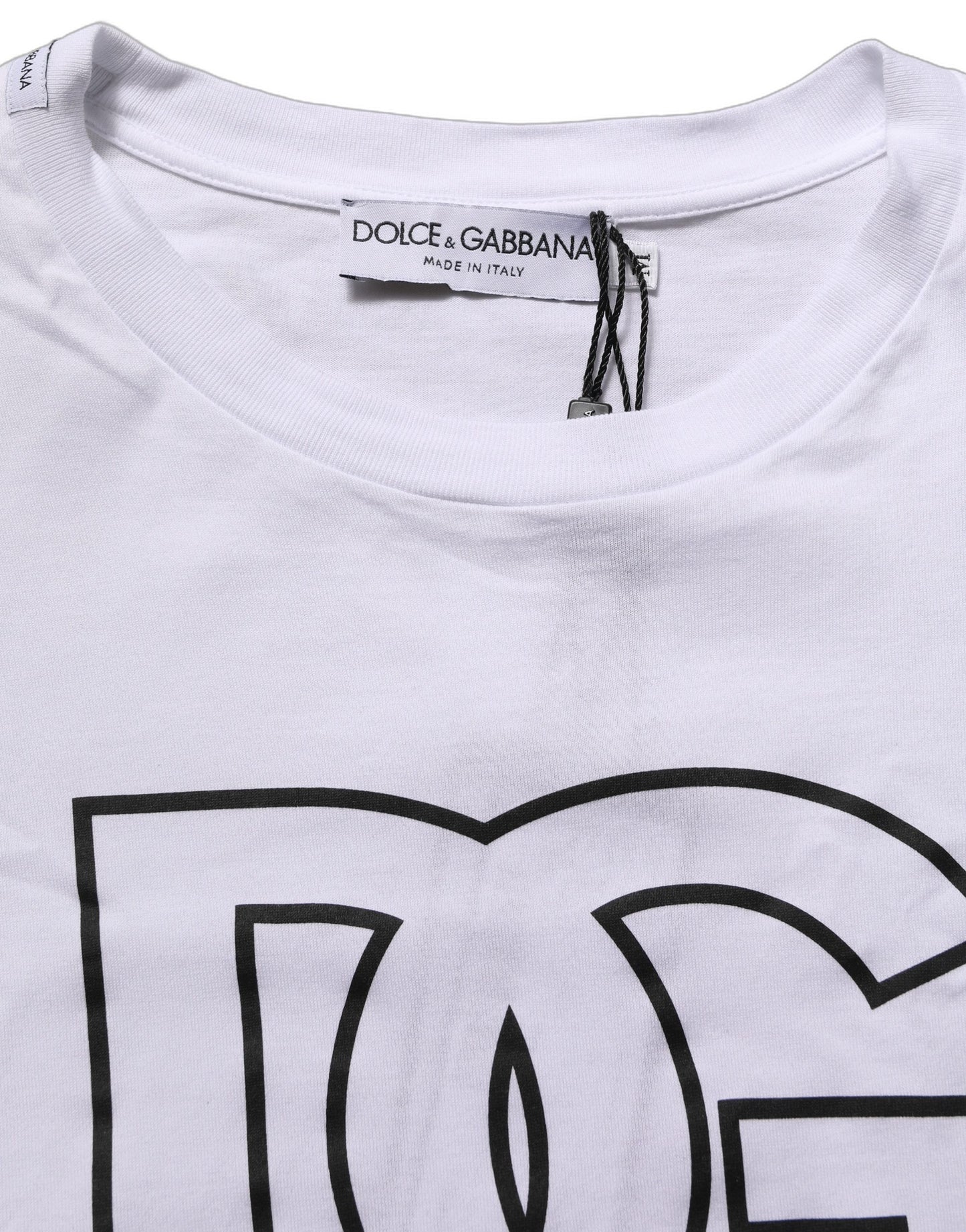 Dolce & Gabbana White DG Logo Print Short Sleeves Men T-shirt