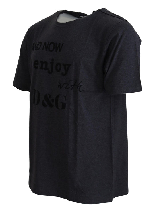 Dolce & Gabbana Gray Crewneck Cotton Short Sleeve T-shirt