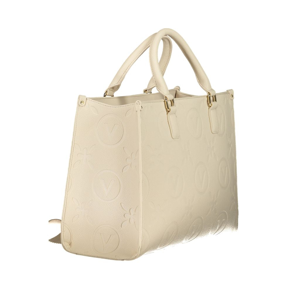 Mario Valentino Beige Polyurethane Women's Bag with Handles
