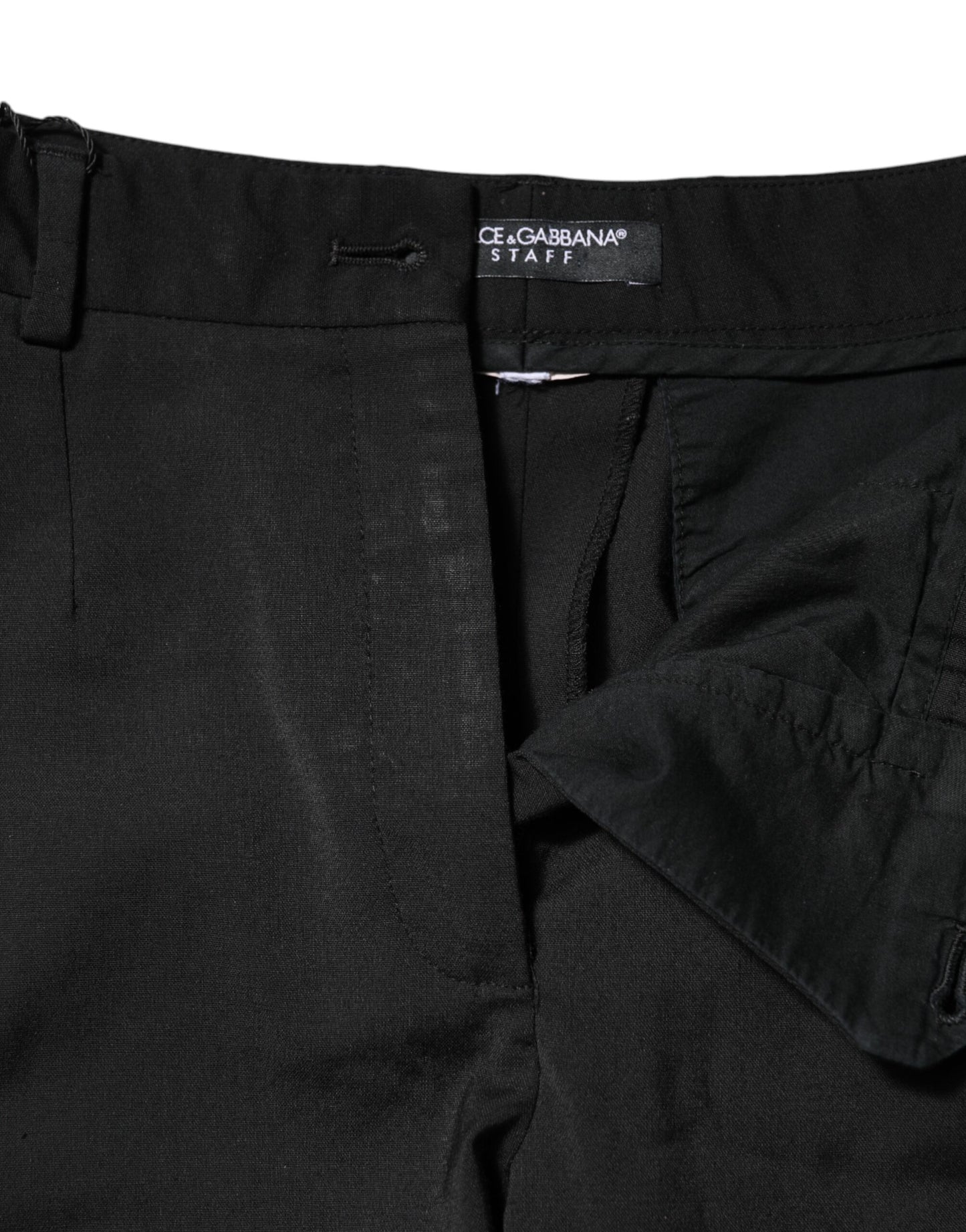 Dolce & Gabbana Black High Waisted Tapered STAFF Pants