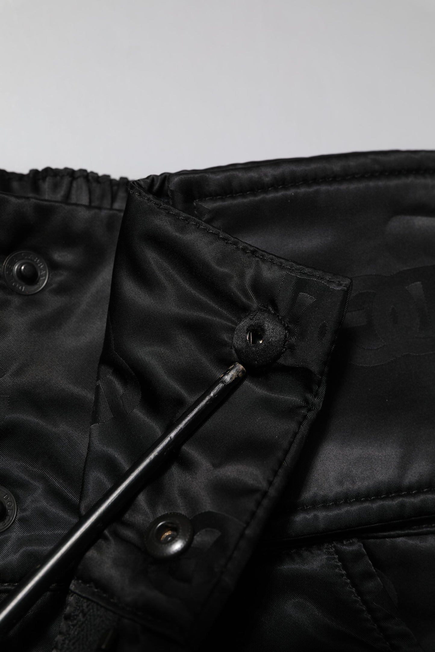 Dolce & Gabbana Black Nylon DG Logo Straight Pants
