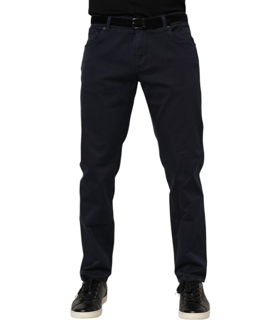 Dolce & Gabbana Blue Cotton Tapered Denim Jeans