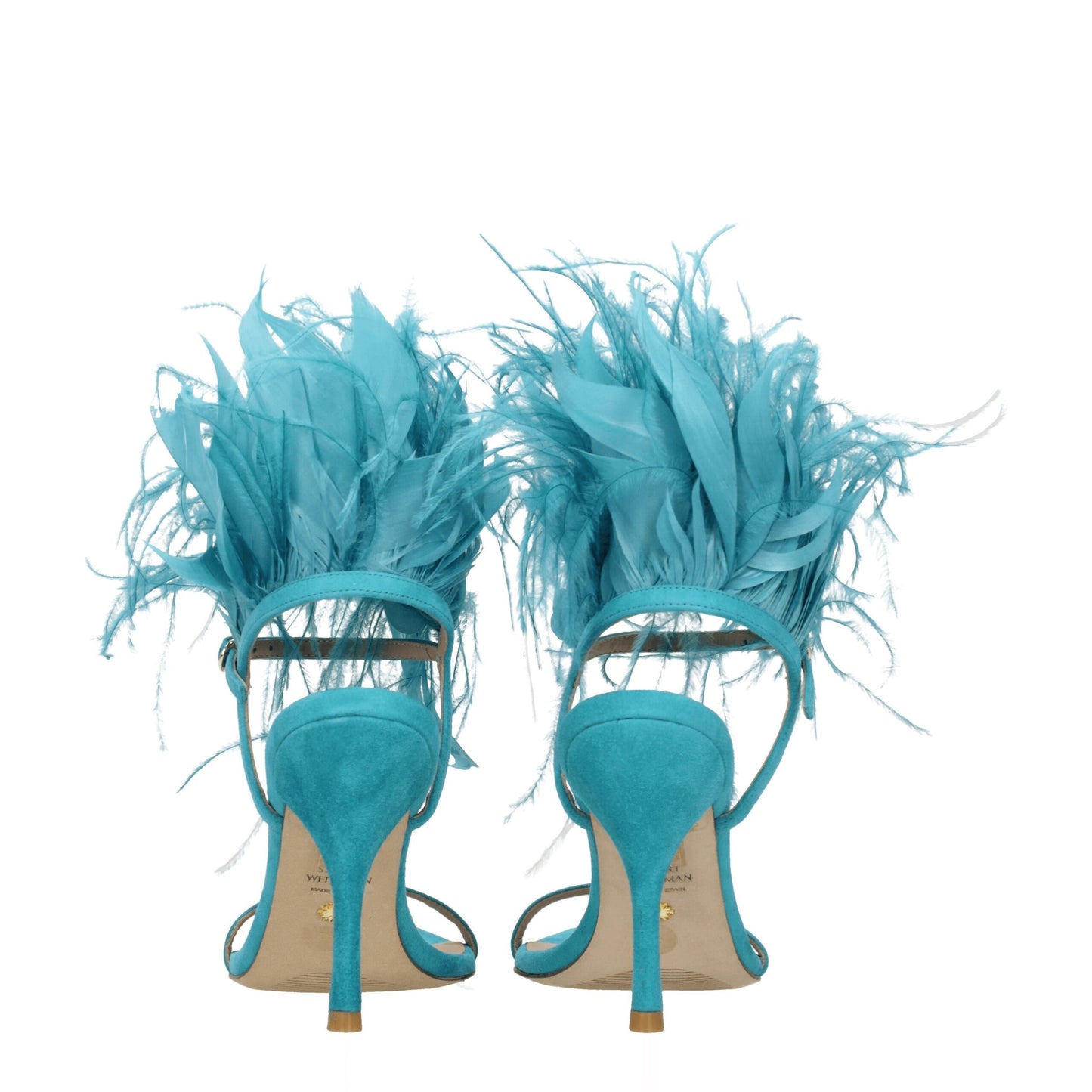 Stuart Weitzman Green Leather Stiletto Heel Sandals