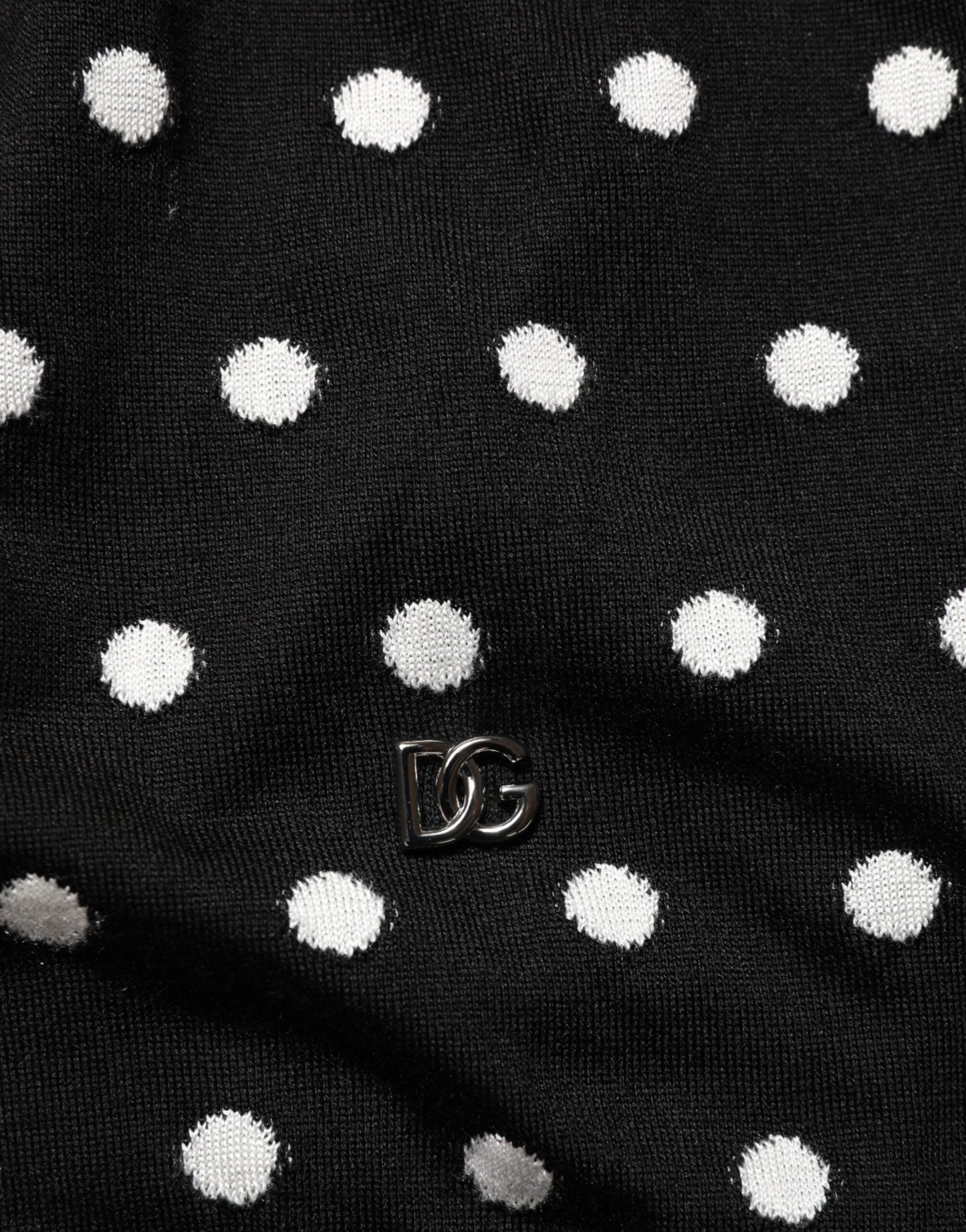Dolce & Gabbana Black White Stripe Polka V-Neck Pullover Sweater
