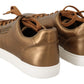 Dolce & Gabbana Gold Leather Mens Casual Sneakers