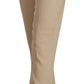 Alberta Ferretti Beige Viscose High Waist Flared Dress Trouser Pants