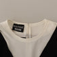Boutique Moschino Black White Polyester Short Sleeves Top Blouse