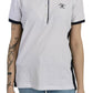 Beverly Hills Cotton White Collared Short Sleeve Top