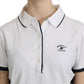 Beverly Hills Cotton White Collared Short Sleeve Top