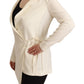 Patrizia Pepe Wrap Off White Long Sleeves Viscose Blazer Jacket