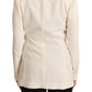 Patrizia Pepe Wrap Off White Long Sleeves Viscose Blazer Jacket