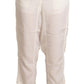 Maison Margiela White High Waist Cropped Women Trouser Pants