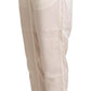 Maison Margiela White High Waist Cropped Women Trouser Pants