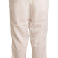 Maison Margiela White High Waist Cropped Women Trouser Pants