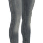 PLEIN SUD Blue Washed Low Waist Slim Fit Skinny Denim Casual Jeans