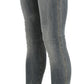 PLEIN SUD Blue Washed Low Waist Slim Fit Skinny Denim Casual Jeans