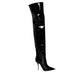 Dolce & Gabbana Black Leather Over The Knee