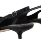 Dolce & Gabbana Black Leather Slingbacks Heels Pumps Shoes