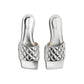 Bottega Veneta Silver Calfskin Flat Sandals