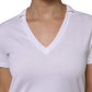 Dolce & Gabbana White V-Neck Cotton Short Sleeves T-shirt
