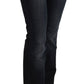 John Galliano Blue Washed Mid Waist Regular Leg Boot Cut Denim Jeans
