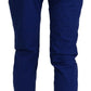 CYCLE Cotton Royal Blue High Waist Skinny Cropped Trouser Pants