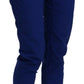 CYCLE Cotton Royal Blue High Waist Skinny Cropped Trouser Pants