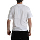 Dolce & Gabbana White Logo Patch Cotton Crew Neck T-shirt