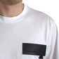 Dolce & Gabbana White Logo Patch Cotton Crew Neck T-shirt