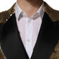 Dolce & Gabbana Gold Sequined Double Breasted Jacket Blazer