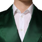 Dolce & Gabbana Green Satin Double Breasted Jacket Blazer