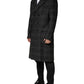 Dolce & Gabbana Grey Double Breasted Plaid Wool Coat Jacket