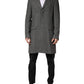 Dolce & Gabbana Gray Single Breasted Men Trench Coat Jacket