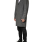 Dolce & Gabbana Gray Single Breasted Men Trench Coat Jacket