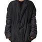 Dolce & Gabbana Black Silk Padded Parka Men Coat Jacket