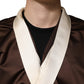 Dolce & Gabbana Brown Cream Lounge Belted Bathrobe Jacket