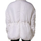 Dolce & Gabbana White Silk Padded Parka Men Coat Jacket