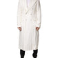 Dolce & Gabbana White Double Breasted Men Trench Coat Jacket