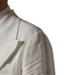 Dolce & Gabbana White Double Breasted Men Trench Coat Jacket