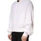 Dolce & Gabbana White Silk Full Zip Bomber Blouson Jacket