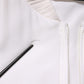 Dolce & Gabbana White Silk Full Zip Bomber Blouson Jacket